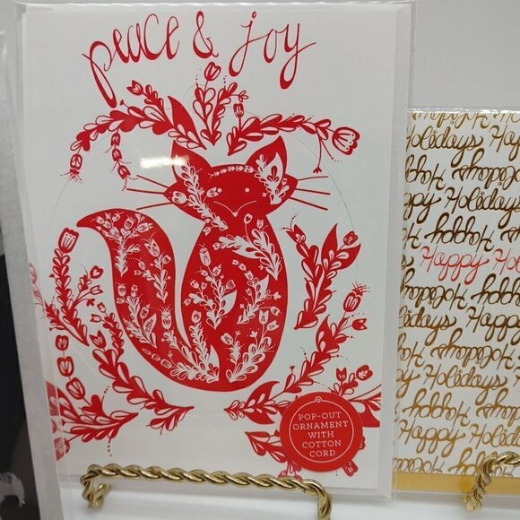 Reyn Paper Co Fall Cards Envelopes Funny Corn Halloween Cats Happy Peace and Joy - Picture 3 of 11